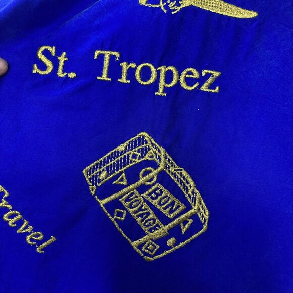 Vintage Strictly Silk Shirt Womens Medium Travel Embroidered Rome Venice St - Picture 11 of 16